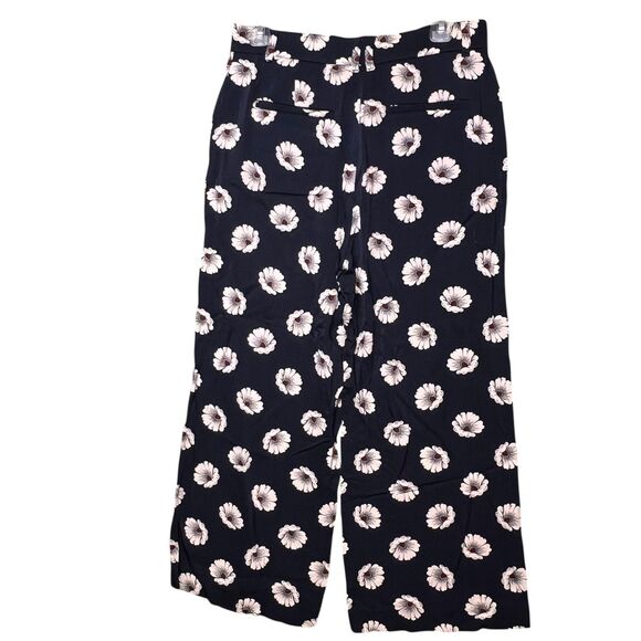 Ann Taylor Pants Womens 6 Floral Wide Leg Cropped Stretch Rayon Spandex Casual - Picture 3 of 12